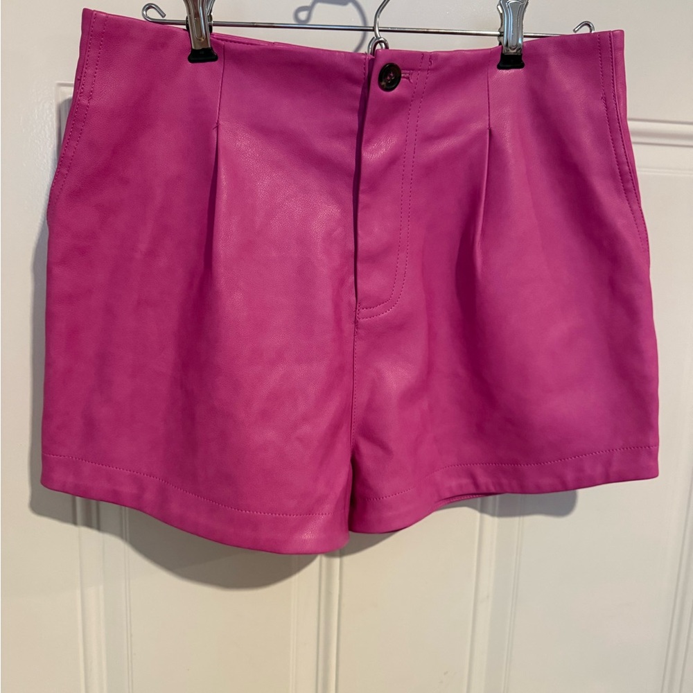 Anthropologie faux leather shorts